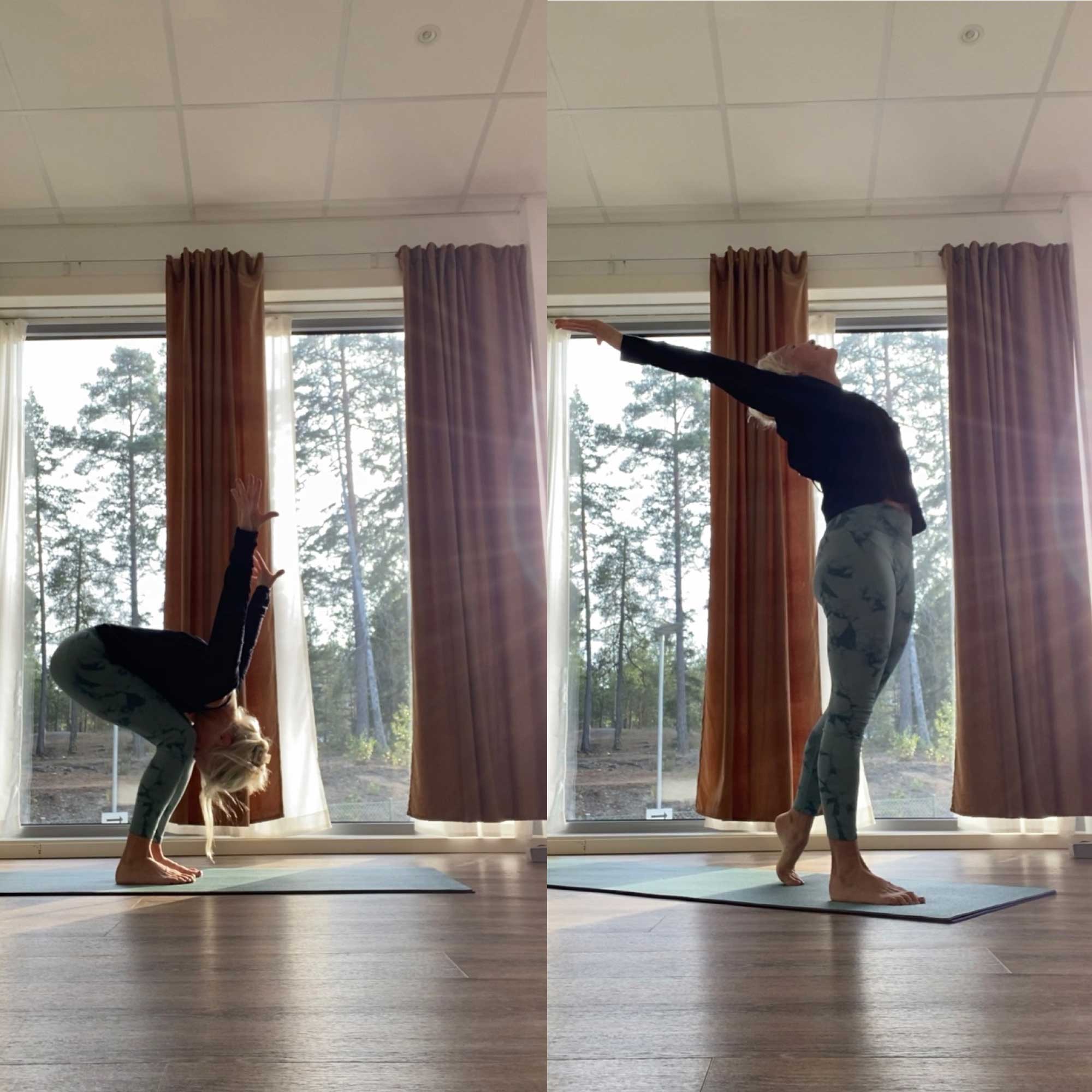 Kvinna som utövar yoga